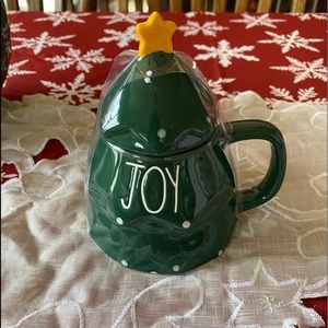 Rae Dunn Christmas 🎄tree 🍵 mug JOY festive🎄